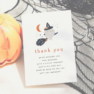 Peek a Boo Halloween Baby shower Dank je wel kaart