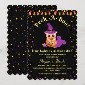 Peek-A-Boo Halloween Baby shower Invitation Kaart (Voorkant / Achterkant)