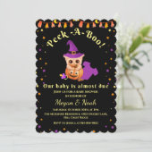 Peek-A-Boo Halloween Baby shower Invitation Kaart (Staand voorkant)