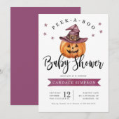 Peek A Boo Halloween Baby shower Kaart (Voorkant / Achterkant)