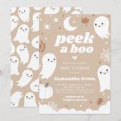 Peek a Boo Halloween Baby shower Kaart (Voorkant / Achterkant)