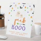 Peek a Boo Halloween Baby shower Reclamebord Met Voetstuk (Insitu)