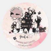 "Peek a Boo" Halloween Baby shower Sticker (Voorkant)