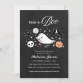 Peek-A-Boo Halloween Boy Baby shower Invitation Kaart (Voorkant)