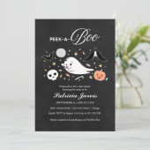 Peek-A-Boo Halloween Boy Baby shower Invitation Kaart (Staand voorkant)