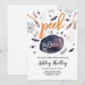 Peek a Boo Halloween Genderneutraal Baby shower Kaart (Voorkant / Achterkant)