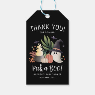 Peek a Boo Halloween Ghost Baby shower Cadeaulabel