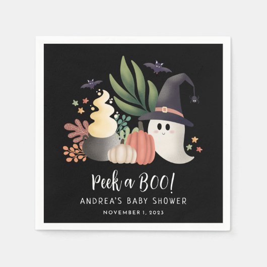 Peek a Boo Halloween Ghost Baby shower Servet (Voorkant)