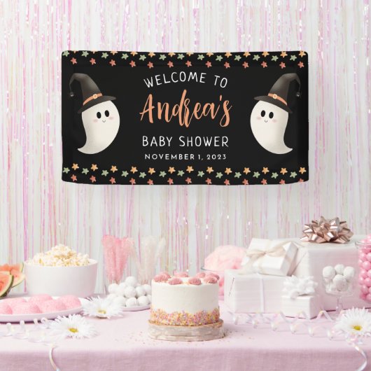Peek a Boo Halloween Ghost Baby shower Welkom Spandoek (Feest)