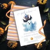 Peek a Boo Halloween Ghost & Bat Baby shower Kaart