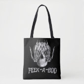 Peek A Boo Halloween Spooky Horror Skull Tote Bag (Voorkant)