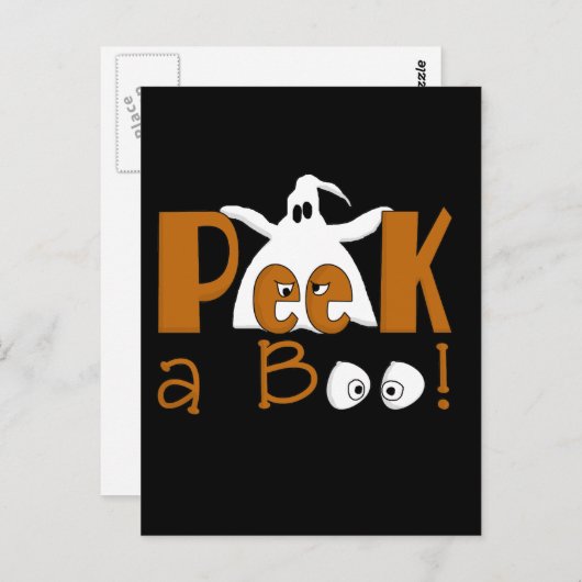 Peek A Boo Halloween T-shirts en cadeautjes Briefkaart (Voorkant / Achterkant)