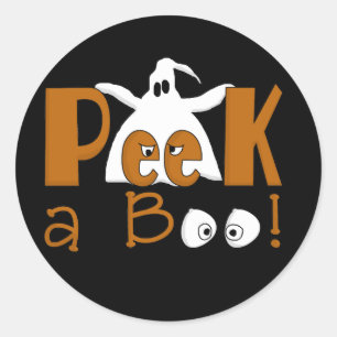 Peek A Boo Halloween T-shirts en cadeautjes Ronde Sticker