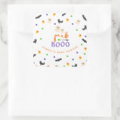 Peek a Boo Halloween thema Baby shower Vierkante Sticker (Tas)