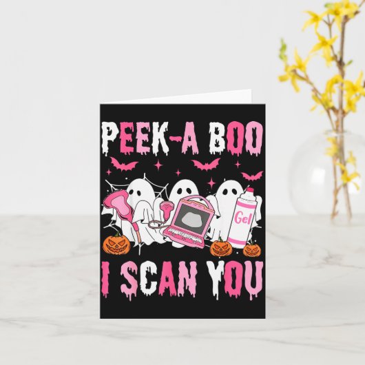 Peek A Boo I Scan You Soky Sonographer Ultrasound  Kaart (Gele Bloem)