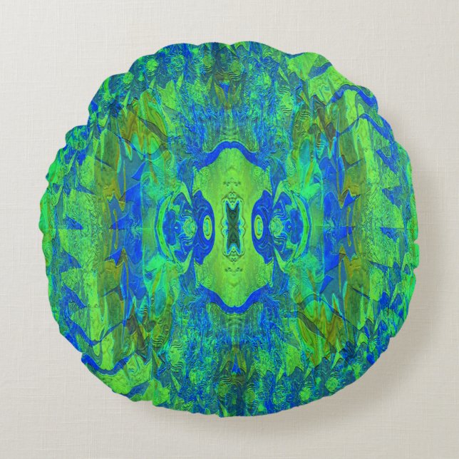 Peek-a-boo in het Zee... Rond Kussen (Voorkant)