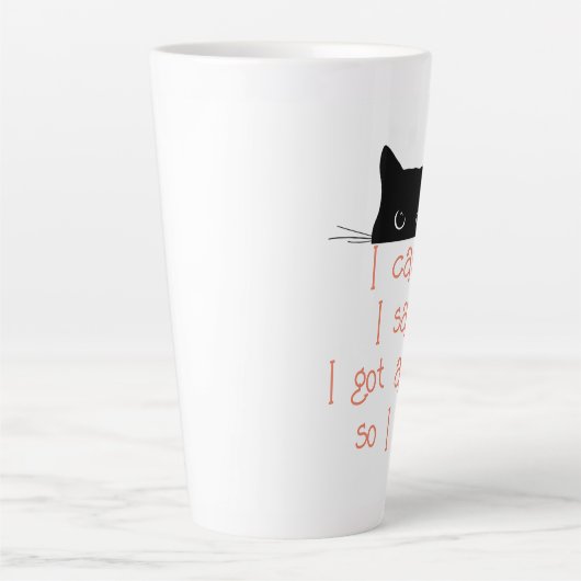 Peek-a-Boo Kat Angst Latte Mok (Voorkant)