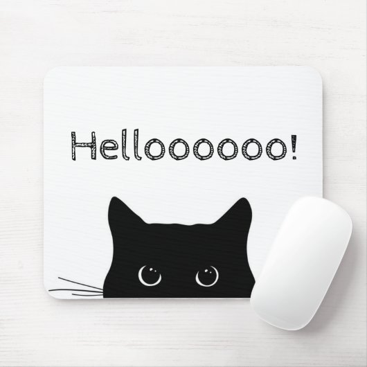 Peek-a-Boo Kat Mousepad Muismat (Met muis)