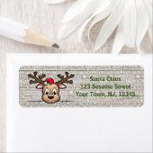 Peek-a-Boo Kerst Herten retour adreslabel Etiket (Insitu)