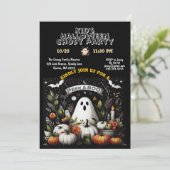 Peek A BOO Kinder Halloween Ghost Party Herfst Pom Kaart (Staand voorkant)