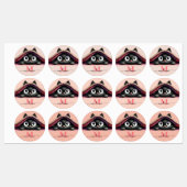 Peek-a-Boo Kitten Script Name Monogram Girls' Labels (Vel)