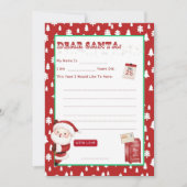 Peek a Boo Letter to Santa Wishlist Kaart (Voorkant)