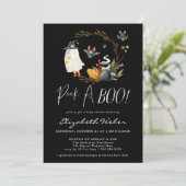 Peek-A-Boo | Little Ghost Halloween Baby shower Kaart (Staand voorkant)