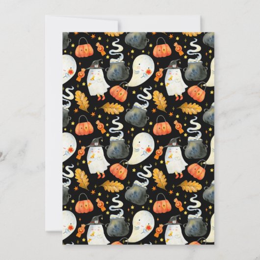 Peek-A-Boo | Little Ghost Halloween Baby shower Kaart (Achterkant)