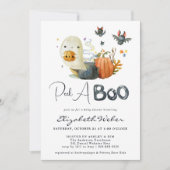 Peek-A-Boo | Little Ghost Halloween Baby shower Kaart (Voorkant)