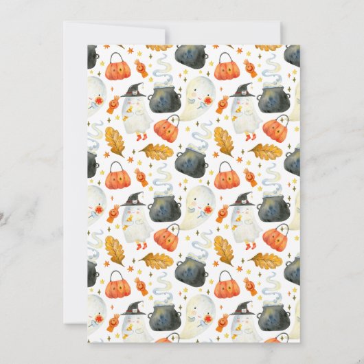 Peek-A-Boo | Little Ghost Halloween Baby shower Kaart (Achterkant)