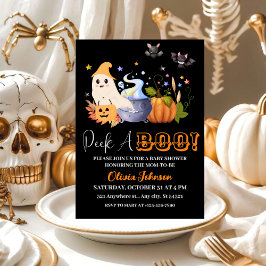 Peek-A-Boo | Little Ghost Halloween Baby shower Kaart
