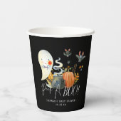 Peek-A-Boo | Little Ghost Halloween Baby shower Papieren Bekers (Achterkant)