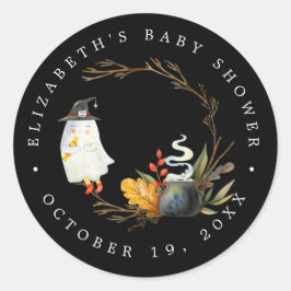 Peek-A-Boo | Little Ghost Halloween Baby shower Ronde Sticker