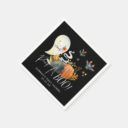 Peek-A-Boo | Little Ghost Halloween Baby shower Servet (Hoek)