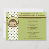Peek-a-Boo Mod Monkey Baby shower nodigt MPPv4 uit Kaart (Voorkant)