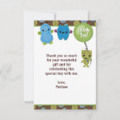 Peek a Boo MONSTERS Dank u 3,5 "x5" PABC (PLAT) Bedankkaart (Voorkant)