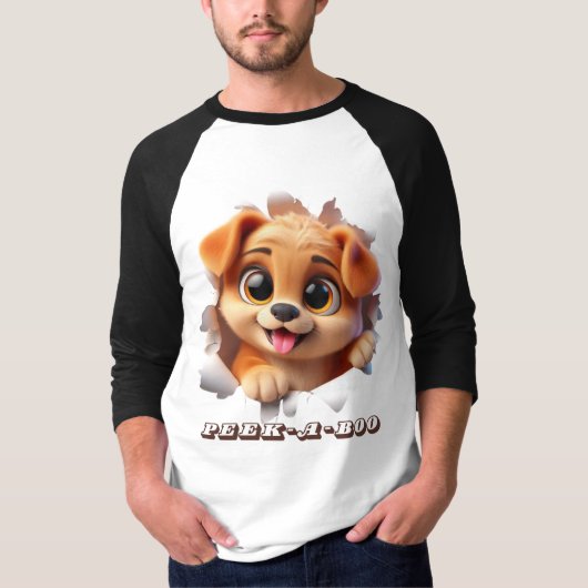 Peek-A-Boo ontwerp voor dierenliefhebbers T-shirt (Voorkant)