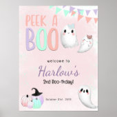 Peek a Boo Pastel Halloween Verjaardag Welkom Poster (Voorkant)