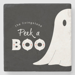 Peek a Boo Persoonlijke Geest Halloween Stenen Onderzetter