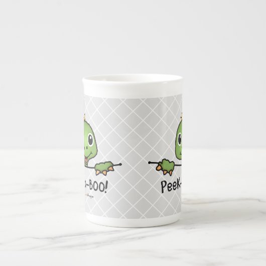 Peek-a-Boo Pets (Fun, Happy, Cute Turtle) Porselein Kop (Voorkant)