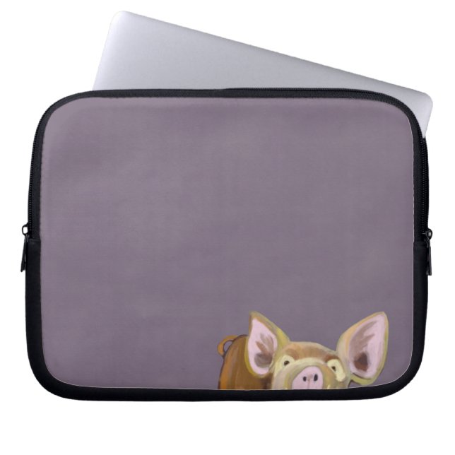 Peek-a-boo Pig Laptop Sleeve (Voorkant)