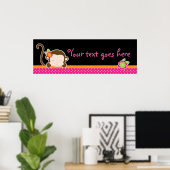 Peek A Boo Pink Girl Monkey Safari Oerwoud Banner Poster (Thuiskantoor)