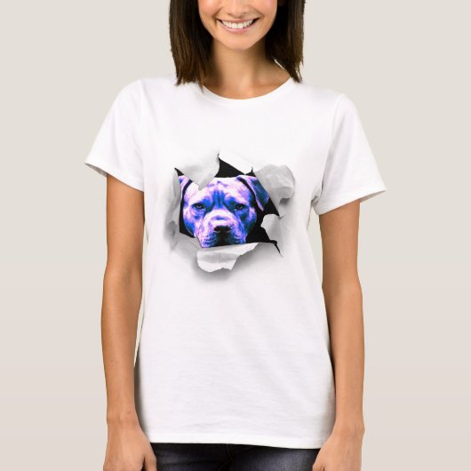Peek A Boo Pit Bull T-shirt (Voorkant)