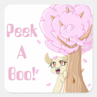 Peek-A-Boo Puppy Stickers!!! Vierkante Sticker