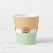 "Peek a Boo" Rhodezische Ridgeback Dog | Latte Mok (Voorkant)