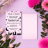 Peek a Boo Roze Halloween Baby shower Invitation Kaart