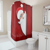 Peek-A-Boo Santa Claus Shower Curtain Douchegordijn (In situ)