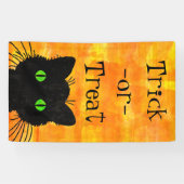 Peek-A-Boo Schattigee en nieuwsgierige zwarte kat Spandoek (Horizontaal)