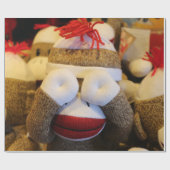 Peek-a-boo Sock Monkey Cadeaupapier (Vlak)