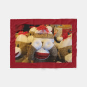 Peek-a-boo Sock Monkey Fleece Deken (Voorkant (Horizontaal))